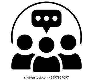 Speaking and Communication icon. Containing discussion, speech bubble, talking, consultation and conversation icon vector illustration isolated on white background.