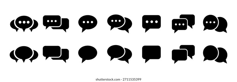 Speaking and communication icon set. Containing discussion, speech bubble, talking, consultation. 
