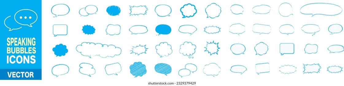 Speaking, communication, speech bubble, talking, consultation, conversation and discussion icon set.