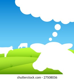 the speaking cow - vector illustration