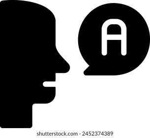 speaking glyph icon illustration vector