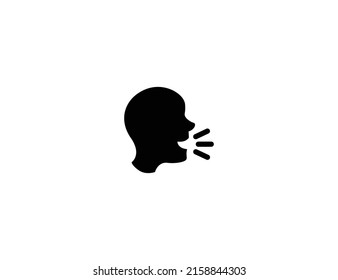 Speaking Head isolated vector illustration icon. Shouting emoji illustration icon