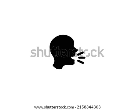 Speaking Head isolated vector illustration icon. Shouting emoji illustration icon
