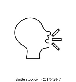 Voz de símbolo emoji vector de cabeza