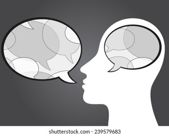 speaking human head silhouette