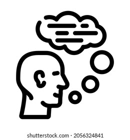 vector de icono de línea humana de habla. el signo humano. símbolo de contorno aislado ilustración negra