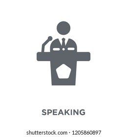 Speaking icon. Speaking design concept from Communication collection. Simple element vector illustration on white background.