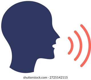 Ilustración vectorial de color de glifo de icono de habla
