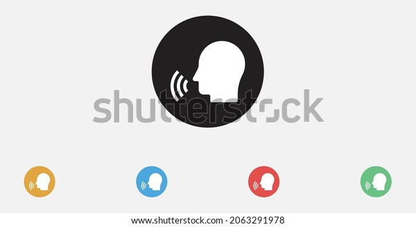 Speaking Icon Man Open Mouth Sound Stock Vector (Royalty Free ...