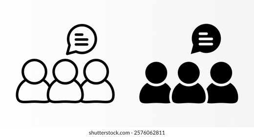 Speaking icon set. Discussion sign. for mobile concept and web design. vector illustration on white background