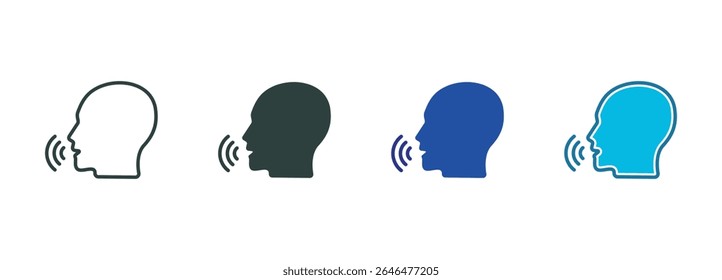 Speaking Icon Set Multiple Style Of