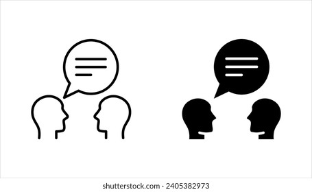 Speaking icon set. Talk person sign or symbol, Voice command, speech icon for interact, vector illustration on white background.