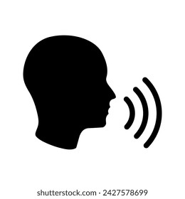 Speaking icon. Talk person sign or symbol color editable