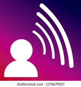 Speaking icon vector illustrator creative design purple and pink gradient background