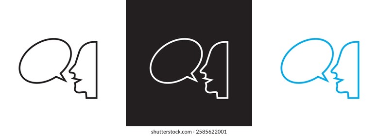 Speaking   icons . Communication icons for web and mobile app.  isolated on white and black background. vector illustration. EPS10