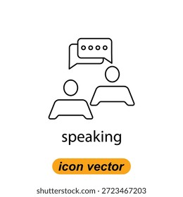 Sprechsymbole. Flache Illustrationen von sprechenden Vektorsymbolen für das Web. Vektorgrafiken von Unternehmenssymbolen.