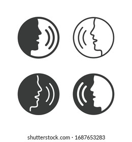 speaking icons people talking with command control signs