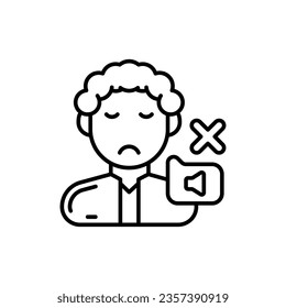 Speaking Inability icon in vector. Illustration