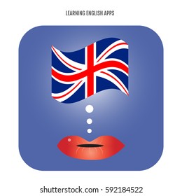 Speaking and Learning English application concept, England UK.