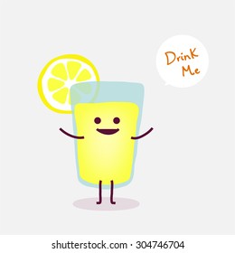 Speaking lemonade cartoon, vector illustration