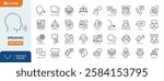 Speaking line editable icon set. Communication icons collection. Containing discussion, speech bubble, talking, consultation, conversation and more. vector illustration.	
