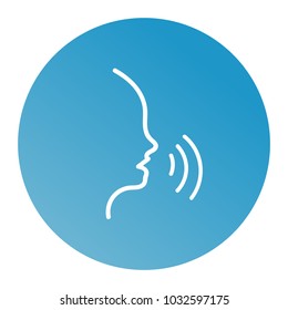 Speaking man line icon