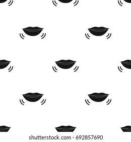 Speaking mouth icon in black style isolated on white background. Interpreter and translator symbol stock vector illustration.