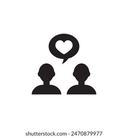 Speaking people black icon vector image  pictogram cartoon