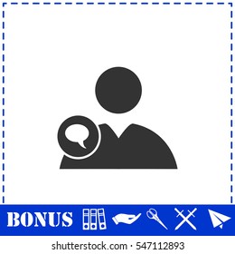 Speaking people icon flat. Simple vector symbol and bonus icon
