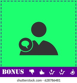 Speaking people icon flat. Simple vector symbol and bonus icon