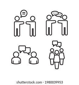 Speaking People Icon Set Design Vector Template Illustration In Trendy Flat Style