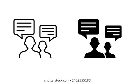Juego de iconos de personas hablantes, Adecuado para diseño de sitios web, aplicación y ui. ilustración vectorial sobre fondo blanco