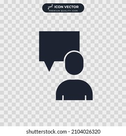 speaking people icon symbol template for graphic and web design collection logo vector illustration