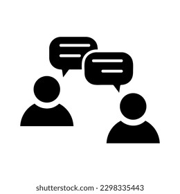 Icono de personas hablando en diseño de estilo plano de moda. Ilustración gráfica vectorial sobre fondo blanco