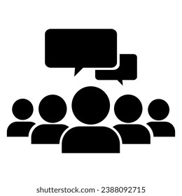 Speaking people icon in trendy flat style design. Vector graphic illustration. Suitable for website design, app, and ui. Vector file. People talking icon. One of set web icons. 