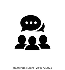 Speaking people icon in trendy flat style design. Vector graphic illustration. Suitable for website design, app, and ui.