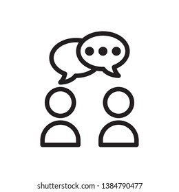 Speaking people icon in trendy outline style design. Vector graphic illustration. Suitable for website design, app, and ui. Editable vector stroke. EPS 10.