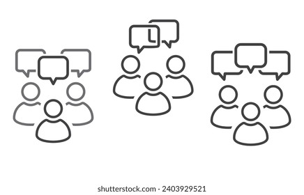 Speaking people icon in in two variants, vector graphic illustration.