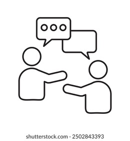 Icono de la gente que habla, ilustración lineal gráfica del Vector para el Web y el App en el fondo blanco.. eps