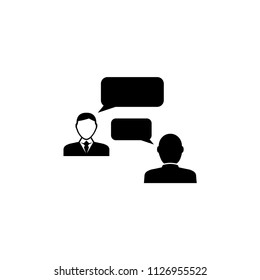 Speaking People, Talking Chat. Flat Vector Icon illustration. Simple black symbol on white background. Speaking People, Talking Chat sign design template for web and mobile UI element