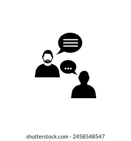 Speaking People, Talking Chat flat vector icon. Simple solid symbol isolated on white background. Speaking People, Talking Chat sign design template for web and mobile UI element