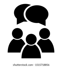 Speaking people vector icon. chat room illustration symbol or sign.