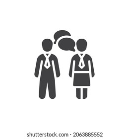 Speaking people vector icon. filled flat sign for mobile concept and web design. Business community glyph icon. Symbol, logo illustration. Vector graphics