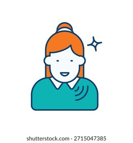 Práctica de hablar Icono Vector ilustración de stock