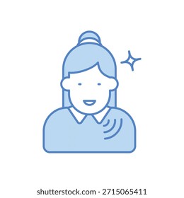 Práctica de hablar Icono Vector ilustración de stock