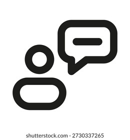 Hablando icono de línea profesional. Icono de Vector de línea de Profesional con concepto de comunicación moderno, diseño de contorno limpio mínimo y símbolo de conversación escalable
