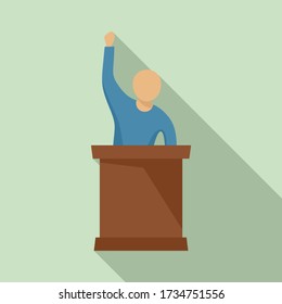 Speaking protester icon. Flat illustration of speaking protester vector icon for web design
