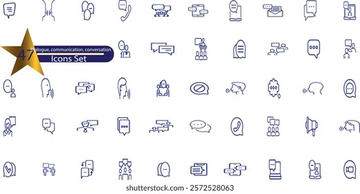 Speaking set of web icons in line style. Communication icons for web and mobile app.