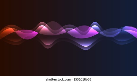 Speaking sound wave illustration vector. abstract blue digital equalizer, vector of sound wave pattern element