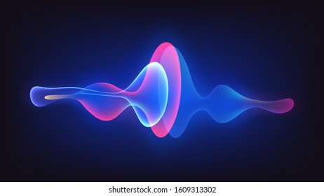 Speaking sound wave neon light illustration vector tech background